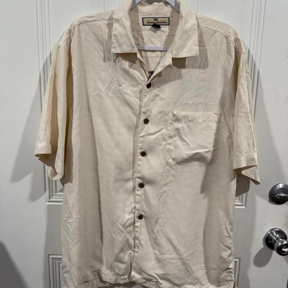 Tommy-bahama Men's Cream and White Shirt